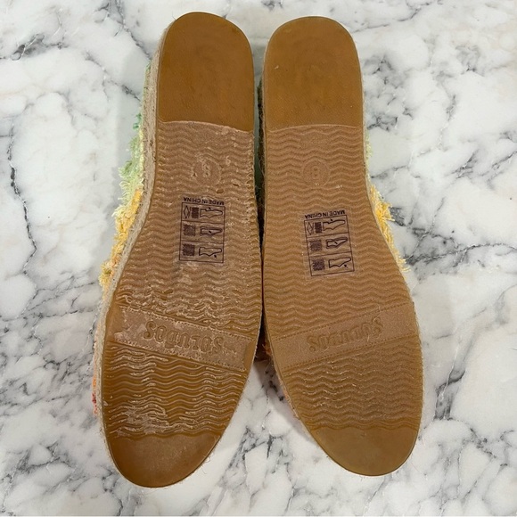 Anthropologie Soludos ombré frayed espadrilles pastel rainbow sherbet colors 8 - Picture 9 of 11